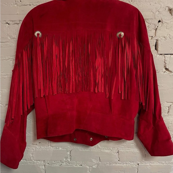 Red Fringed Women's Jacket - Picture 2 of 5